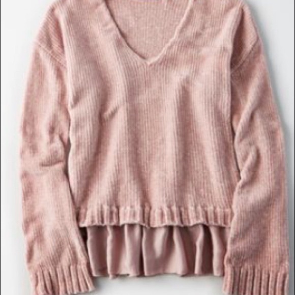 American Eagle chenille peplum hem sweater - Picture 2 of 3